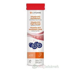 LIVSANE Vitamin B12 borůvka 20 šumivých tablet