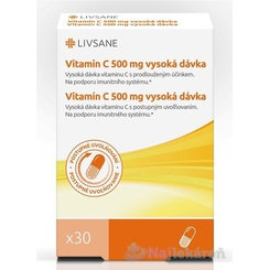 LIVSANE vitamín C 500 mg s postupným uvolňováním 30 kapslí