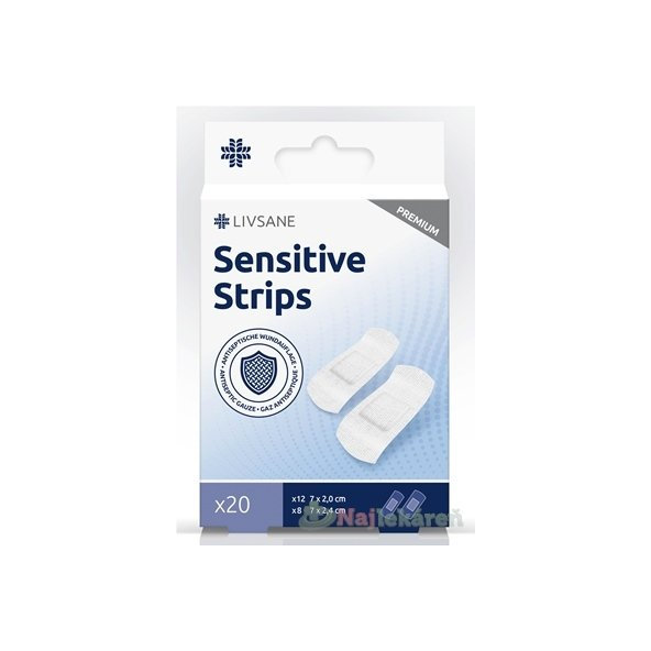 LIVSANE náplasti Sensitive Premium proužky 2 velikosti 20 ks