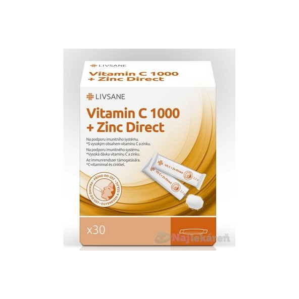 LIVSANE Vitamin C 1000 mg + zinek Direct 30 tablet