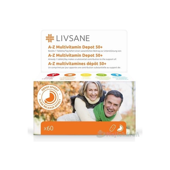 LIVSANE A-Z Multivitamín komplex 50+ 60 tablet
