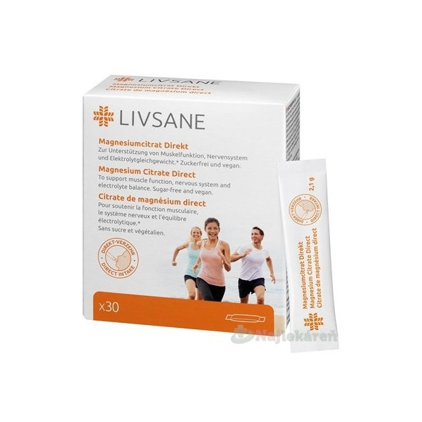 LIVSANE Magnesium citrát Direct granulát 30 sáčků