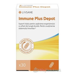 LIVSANE Immune Plus Depot vitamin C+D+zinek 30 kapslí