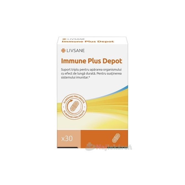 LIVSANE Immune Plus Depot vitamin C+D+zinek 30 kapslí