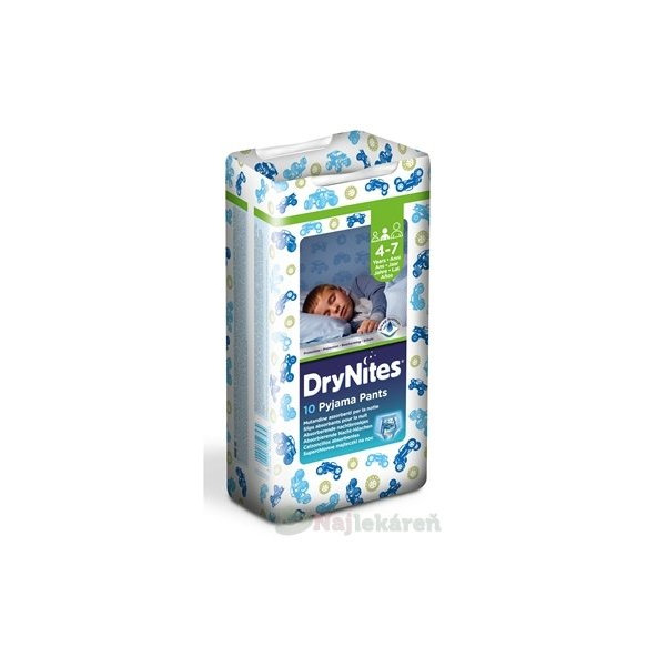 Huggies DryNites Medium plenkové kalhotky pro chlapce 4–7 let 10 ks