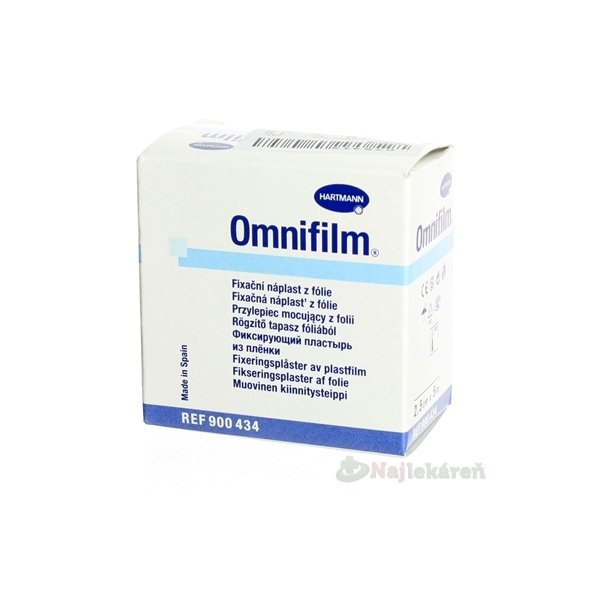 Omnifilm hypoalergenní fixační náplast z fólie 2,5 cm × 5 m 1 ks