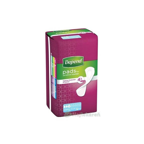 DEPEND Normal Plus Inkontinenční vložky pro ženy savost 365 ml 12 ks