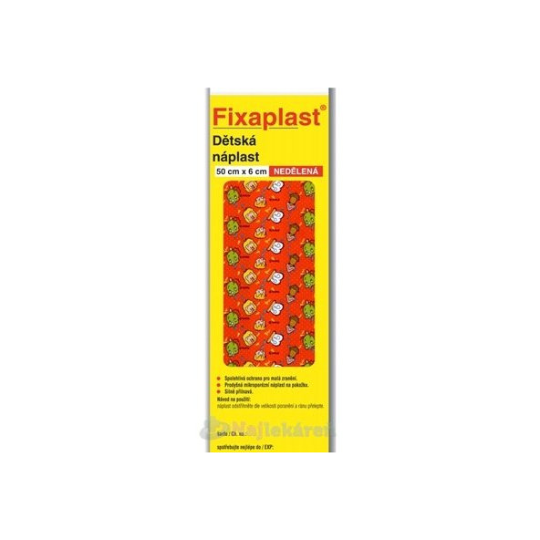 FIXAplast Dětská náplast s polštářkem 50 × 6 cm 1 ks