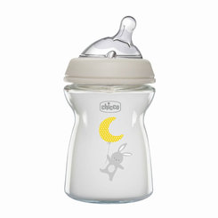 Chicco skleněná kojenecká láhev Natural Feeling 250 ml 0 m+