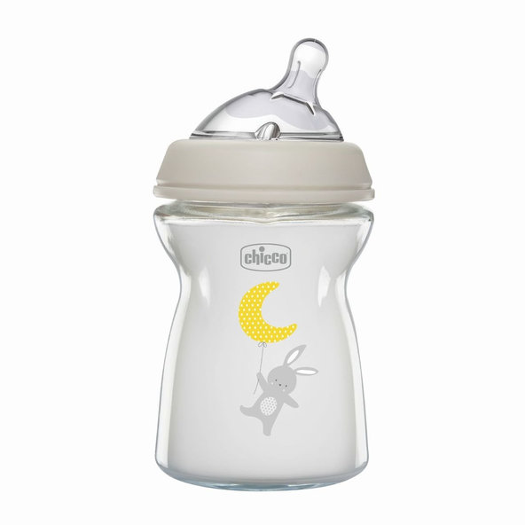 Chicco skleněná kojenecká láhev Natural Feeling 250 ml 0 m+
