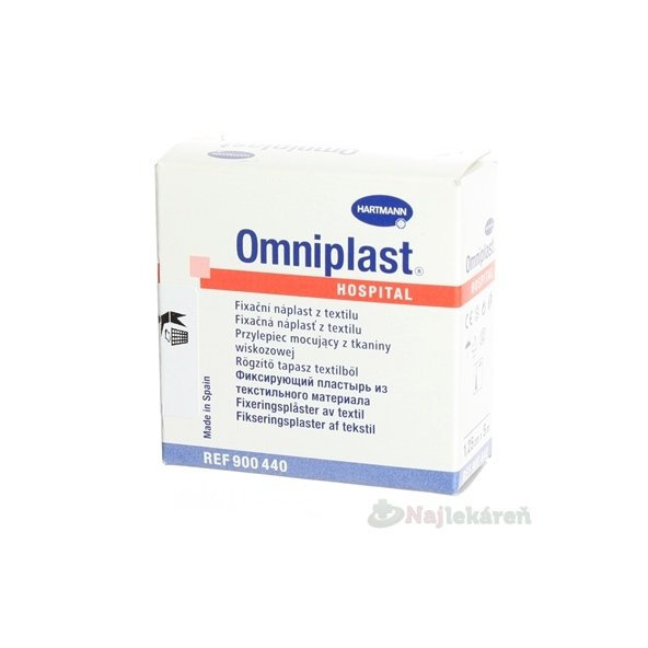 Omniplast textilní náplast na cívce 1,25 cm × 5 m 1 ks