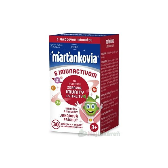 Walmark Marťánci s Imunactivem jahoda 30 cucavých tablet