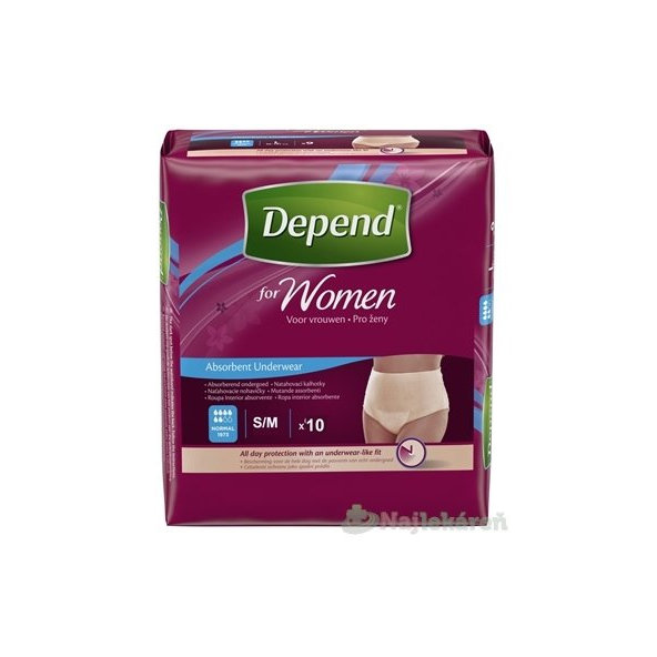 DEPEND Normal Inkontinenční kalhotky S/M dámské 10 ks