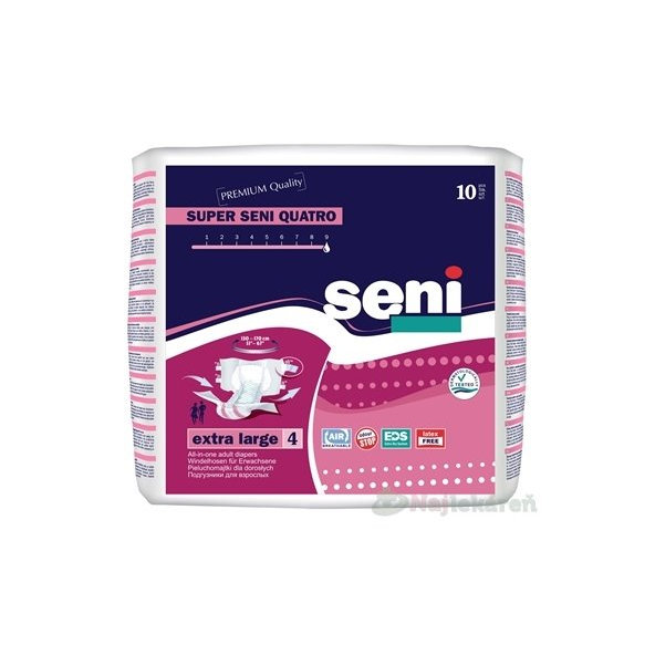 Seni Super Quatro Extra Large 4 plenkové inkontinenční kalhotky 10 ks