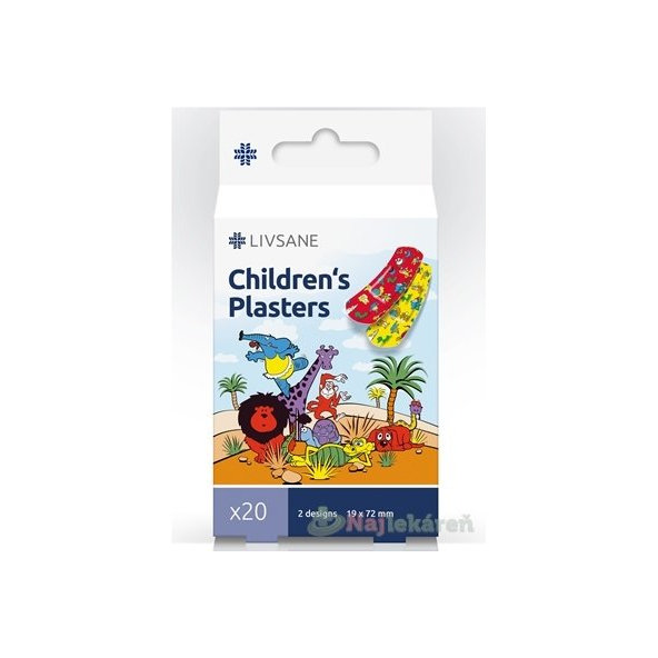 LIVSANE dětská náplast zvířátka 19×72 mm 20 ks