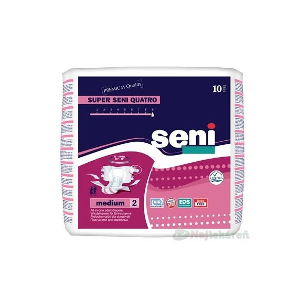 Seni Super Quatro Medium 2 plenkové inkontinenční kalhotky 10 ks