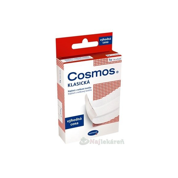 Cosmos Klasická náplast z netkané textilie bílá 1 m × 6 cm