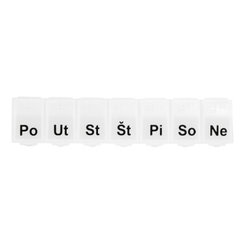 Týdenní dávkovač léků Po+Út+St+Čt+Pá+So+Ne bílý