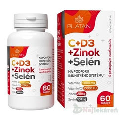 PLATAN C + D3 + zinek + selen 60 tablet