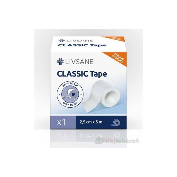 LIVSANE fixační páska Classic 2,5 cm × 5 m cívka