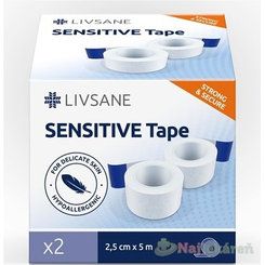 LIVSANE fixační páska Sensitive 2,5 cm × 5 m cívka 2 ks