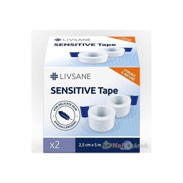 LIVSANE fixační páska Sensitive 2,5 cm × 5 m cívka 2 ks