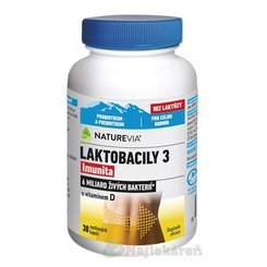 Naturevia Laktobacily 3 Imunita + vitamín D 30 kapslí