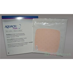 Aquacel Ag Foam Hydrofiber neadhezivní krytí 20 × 20 cm 5 ks