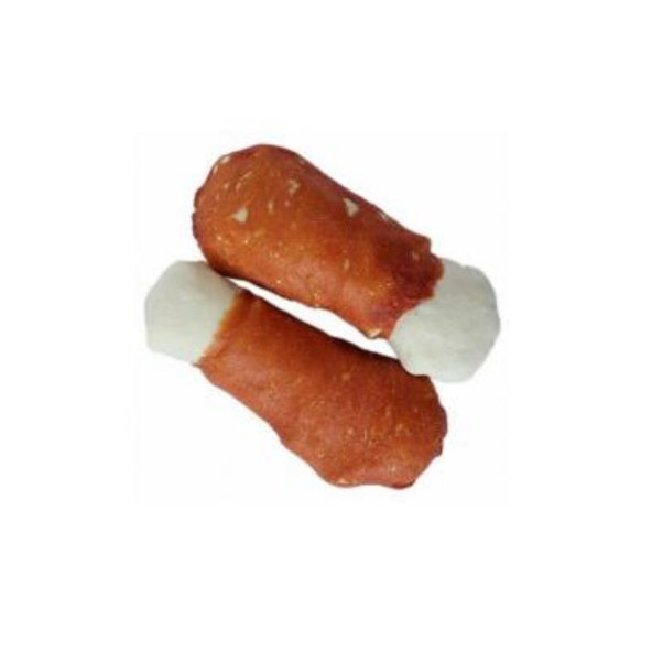 Salač Žvýkací stehno z buvolí kůže obalené kachním masem pro psy 12 cm 2 ks