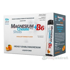 SALUTEM Magnesium Chelate + B6 pomeranč 10x25 ml ampulí