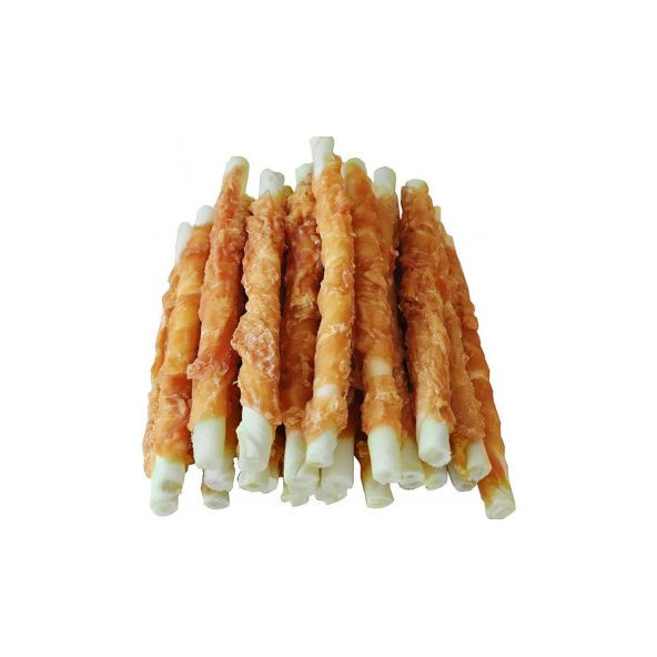 Salač Žvýkací tyčinka z buvolí kůže obalená kuřecím masem pro psy 1 kg