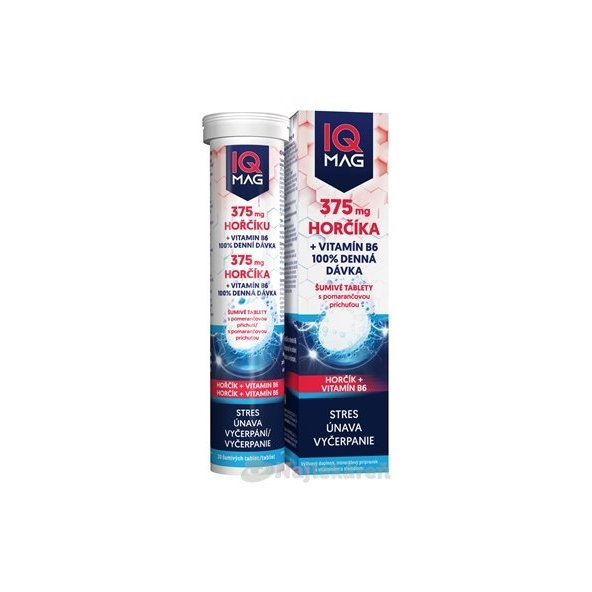 IQ Mag Hořčík 375 mg + Vitamin B6 pomeranč 20 šumivých tablet