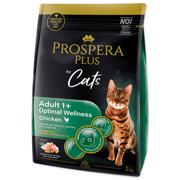 Prospera Plus Adult 1+ Optimal Wellness krmivo kočky kuřecí 2 kg