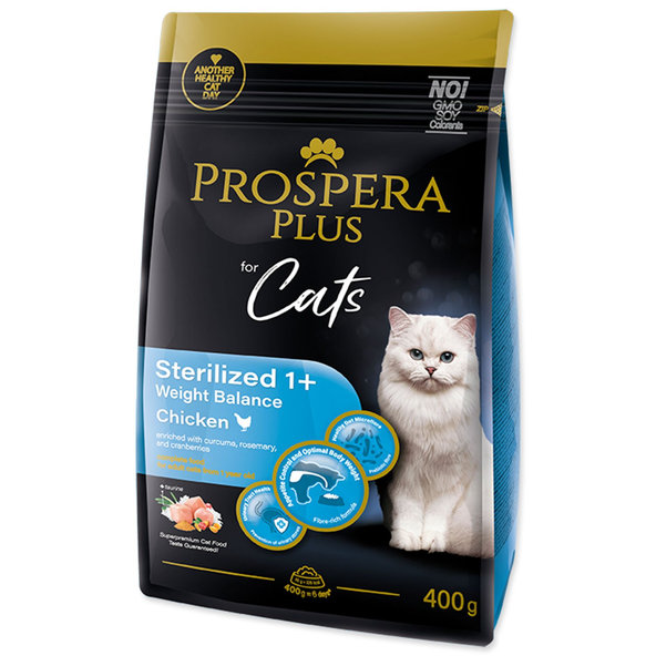 Prospera Plus Sterilized 1+ Weight Balance krmivo kočky kuřecí 400 g