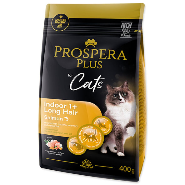 Prospera Plus Indoor 1+ Long Hair krmivo kočky losos 400 g