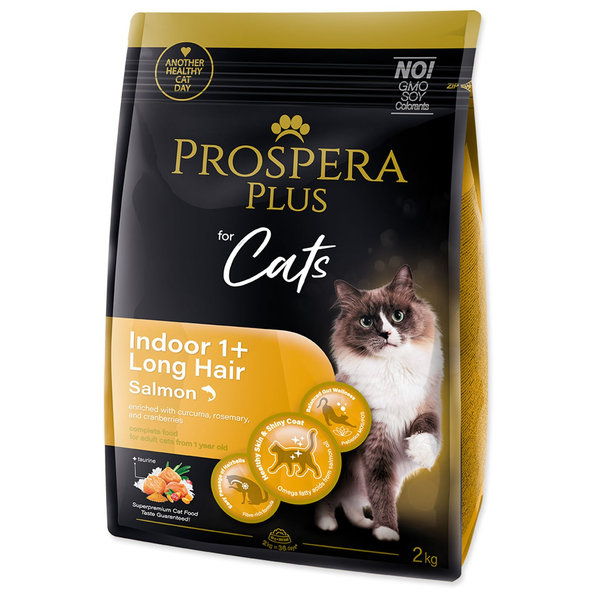 Prospera Plus Indoor 1+ Long Hair krmivo kočky losos 2 kg