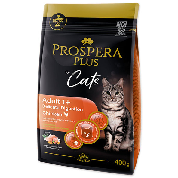 Prospera Plus Adult 1+ Delicate Digestion krmivo kočky kuřecí 400 g
