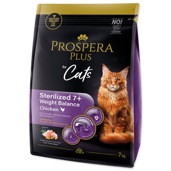 Prospera Plus Sterilized 7+ Weight Balance krmivo kočky kuřecí 7 kg