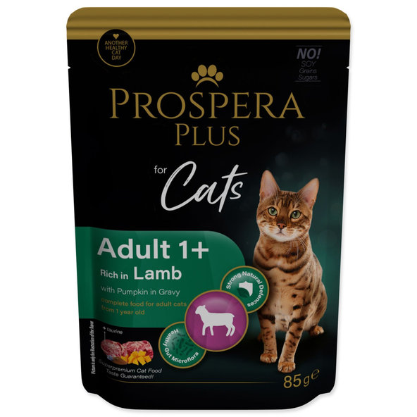 Prospera Plus Adult 1+ kapsička pro kočky jehně dýně 28 x 85 g