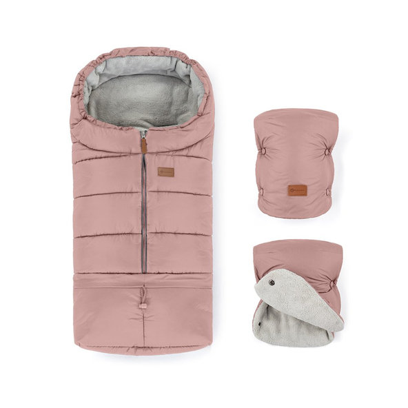 PETITE&MARS zimní set fusak Jibot 3v1 + rukavice Jasie Dusty Pink