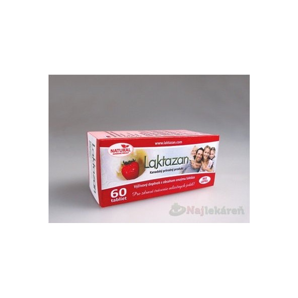 LAKTAZAN laktáza jahoda 60 tablet