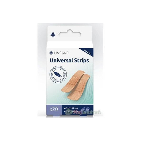 LIVSANE Klasik univerzální náplasti 2 velikosti 20 ks