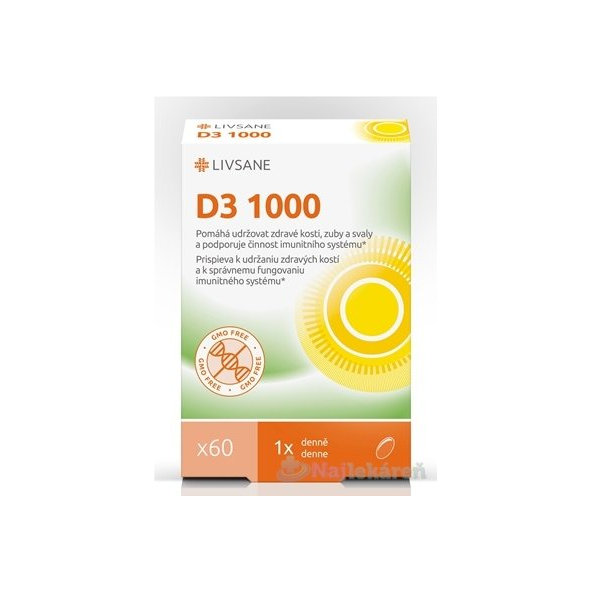 LIVSANE vitamín D3 1000 IU 60 kapslí