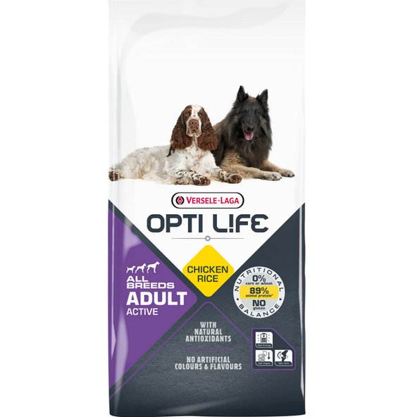 Versele-Laga Opti Life Adult Active All Breeds krmivo pro aktivní dospělé psy všech plemen 12,5 kg