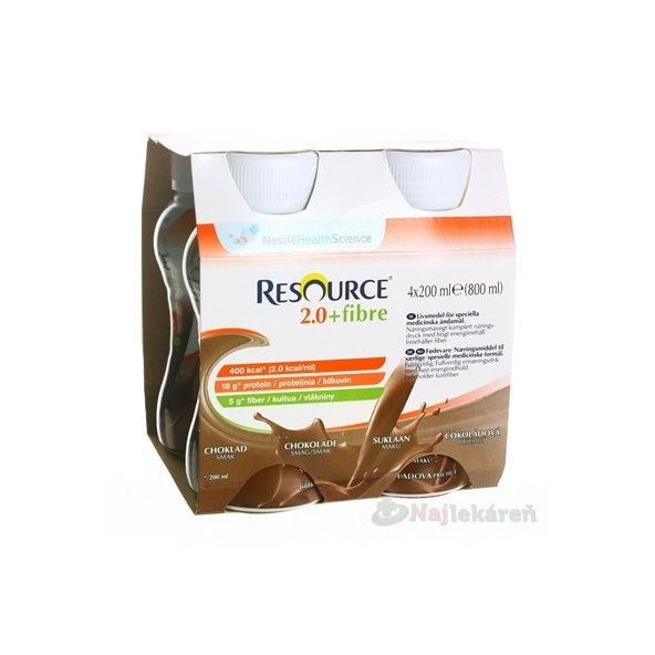 Resource 2.0 + Fibre čokoláda 4x200 ml