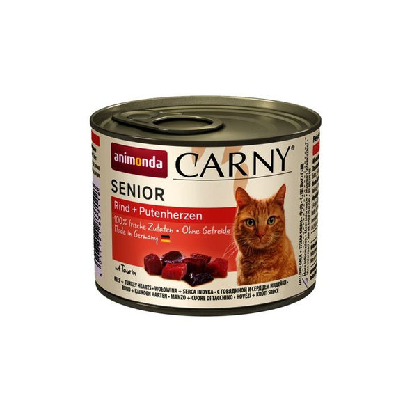 Animonda Carny® Senior konzerva pro kočky hovězí a krůtí srdce 200 g