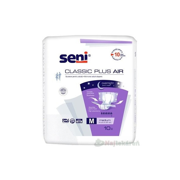 Seni Classic Plus Air M plenkové inkontinenční kalhotky 10 ks