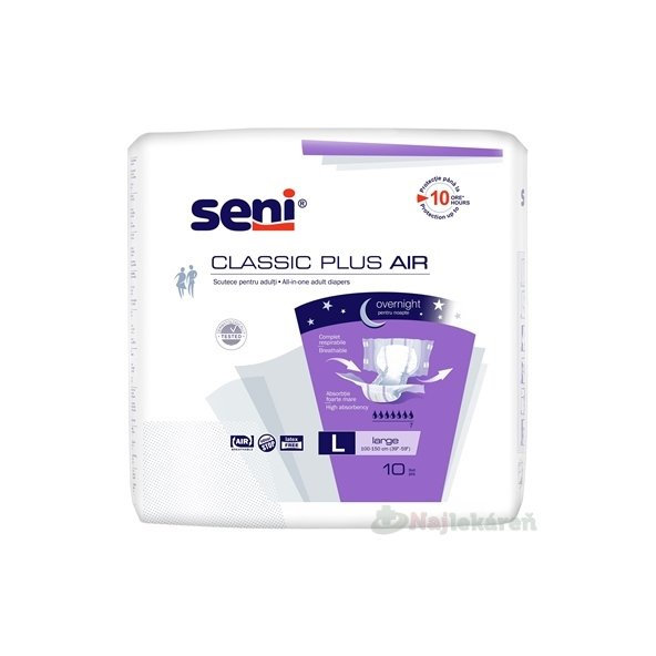 Seni Classic Plus Air L plenkové inkontinenční kalhotky 10 ks