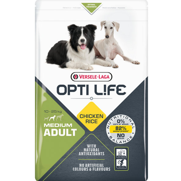 Versele Laga Opti Life Adult Medium krmivo pro dospělé psy středních plemen 12,5 kg