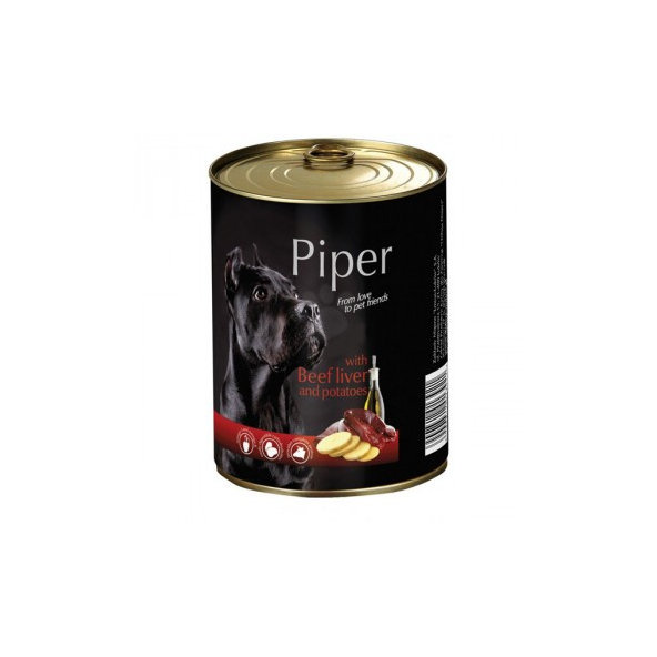 PIPER konzerva pro psy s hovězími játry a bramborami 800 g